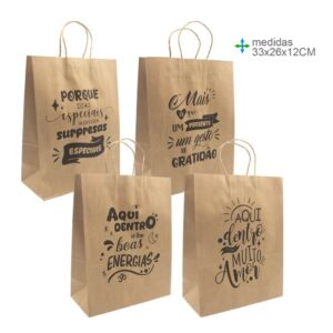 Saco Papel Frase 33x26x12cm