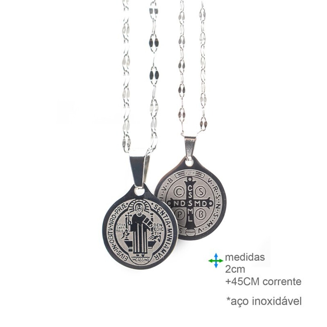 Colar São Bento em Aço Inoxidável – Medalha 2 cm - Image 3