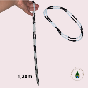Guia de Cristal Preto e Branco – 1,20 m