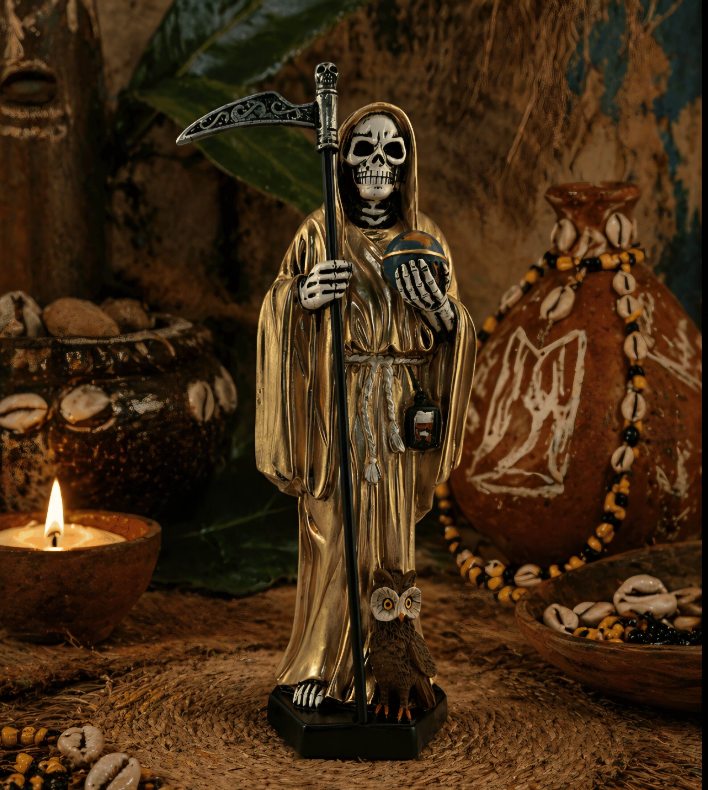Santa Morte Dourada – 15 cm