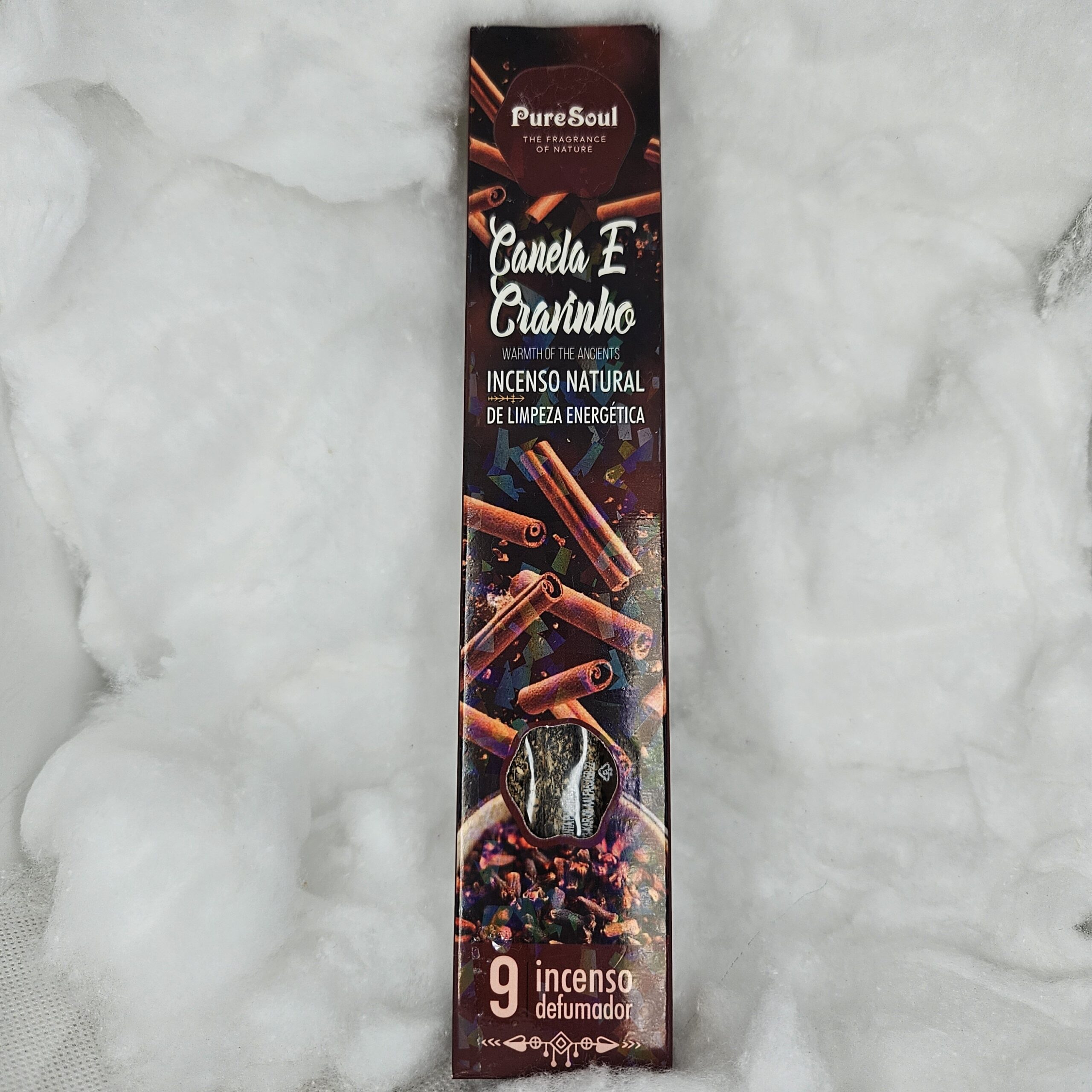 Incenso Natural Canela e Cravinho PureSoul – 9 Varetas