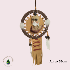 Caça-Sonhos com Guerreiro Nativo – 33 cm