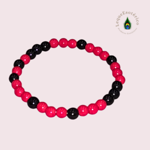 Pulseira Coral com Turmalina Negra 4 mm