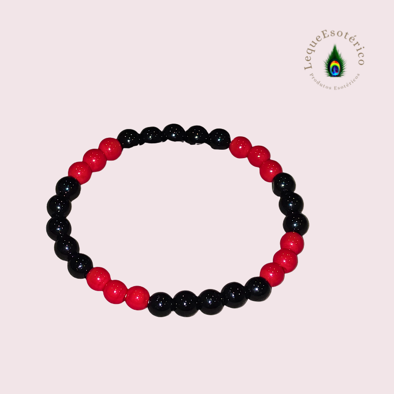 Pulseira Coral com Turmalina Negra 4 mm