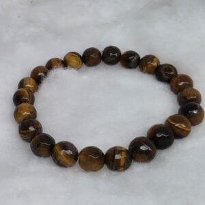 Pulseira Olho de Tigre Facetado 8 mm – Proteção, Força e Confiança