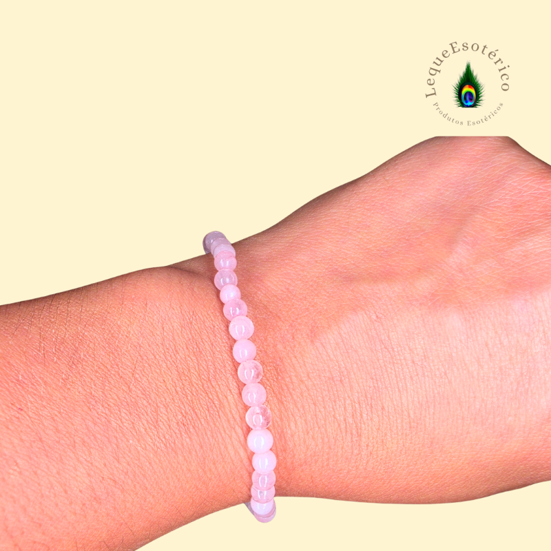 Pulseira de Quartzo Rosa 4 mm – Amor, Harmonia e Equilíbrio Emocional - Image 2