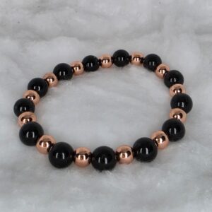 Pulseira Turmalina Negra e Cobre 8 mm