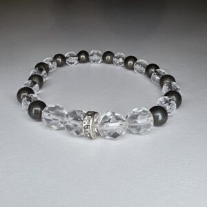 Pulseira de Pirita com Cristal – Artesanal