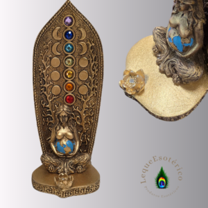 Porta-Incenso Mãe Terra com 7 Chakras – 18 cm