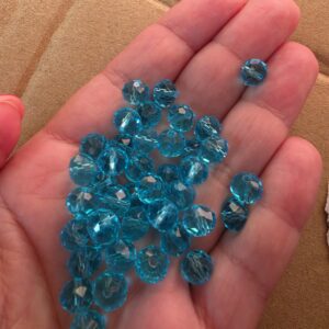 Contas Redondas Facetadas Azul Turquesa – 30 g