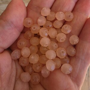 Contas Redondas Facetadas Rosa Opaca – 30 g