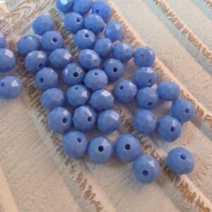 Contas Redondas Facetadas Azul Claro Opacas – 30 g
