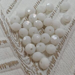 Contas Redondas Facetadas Brancas Opacas – 30 g