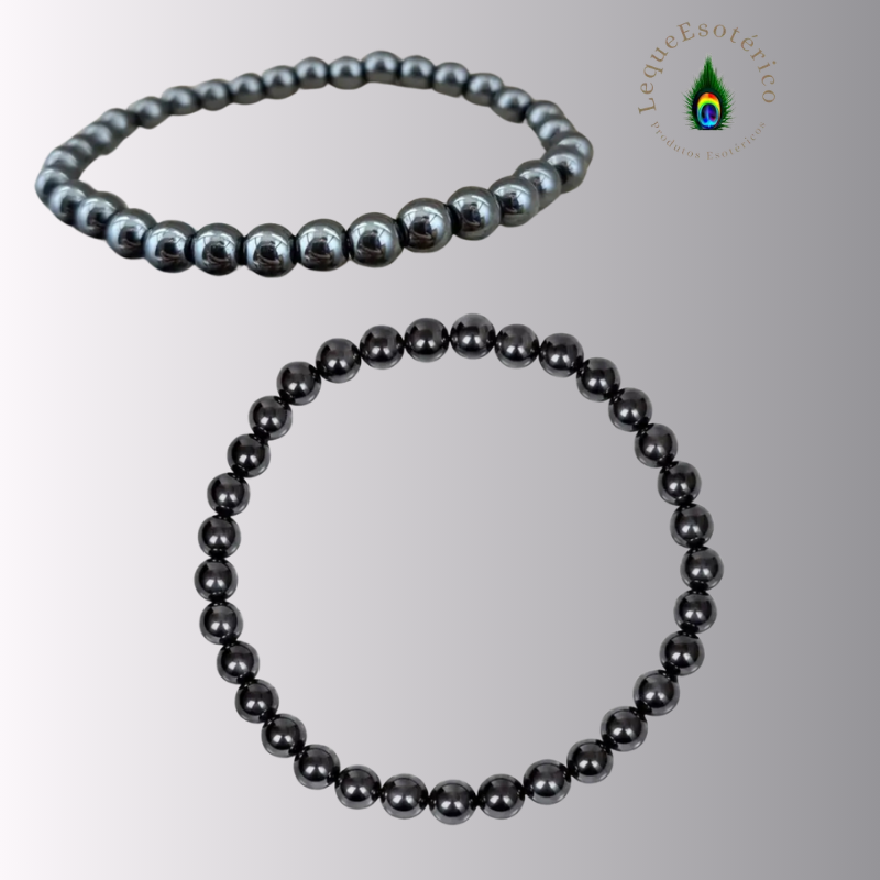 Pulseira de Hematite 6 mm – Proteção e Enraizamento