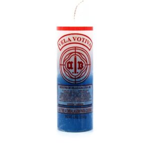 Vela Votiva Branca e Azul – 250 g 15x3cm