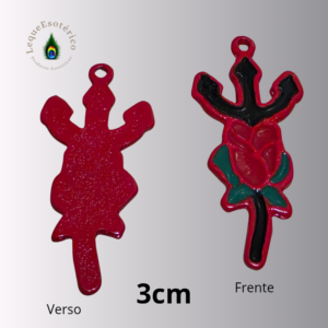 Pingente Tridente Pomba Gira Vermelho
