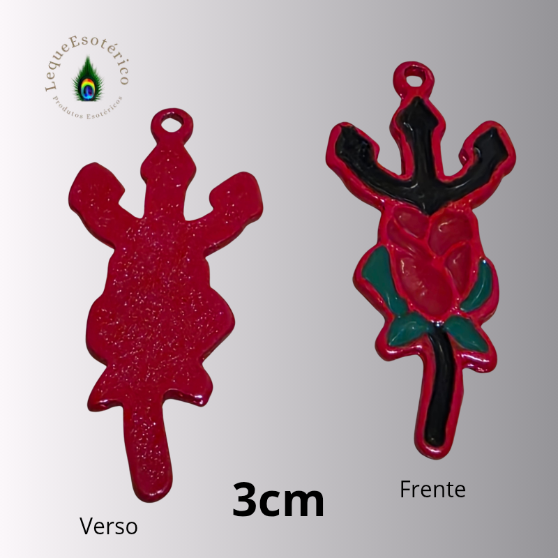Pingente Tridente Pomba Gira Vermelho