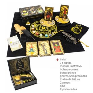 Kit Tarot Rider-Waite 78 Cartas com Acessórios e Caixa