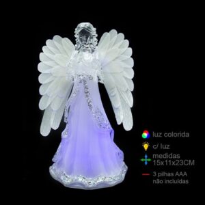 Anjo Decorativo com Luz LED Colorida – 23 cm